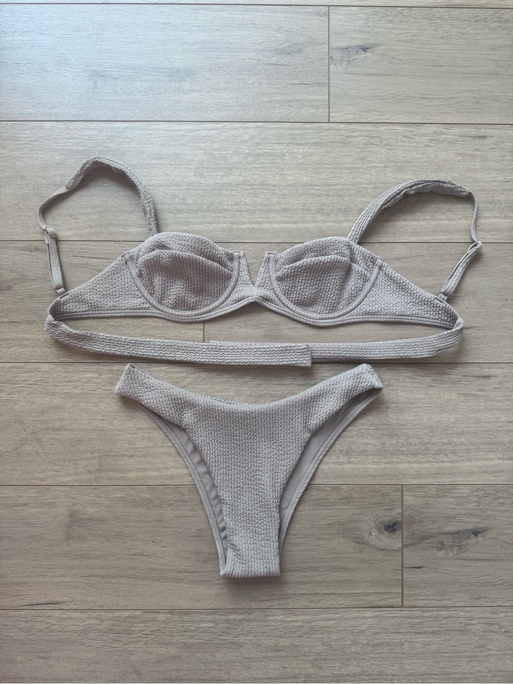 Monday Swimwear Clovelly Top and Byron Bottom (Oat Crinkle)